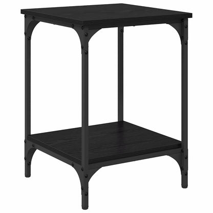 Salontafel Zwart Eiken 40 x 40 x 55 cm Bewerkt hout