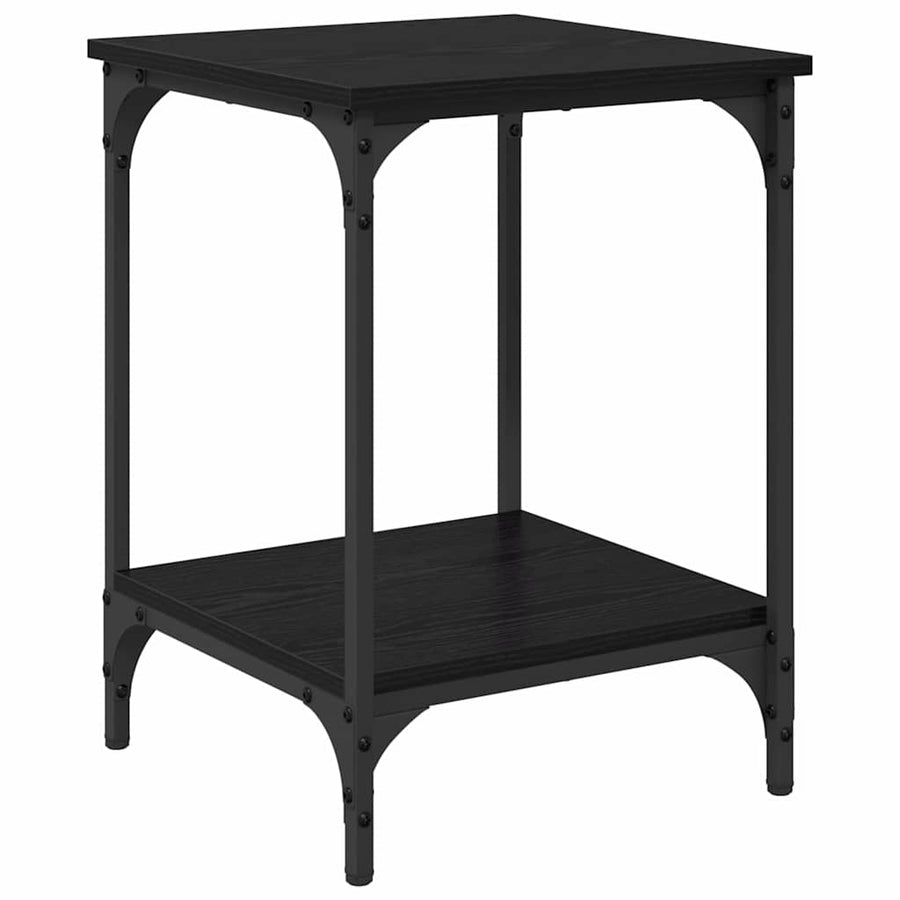 Salontafel Zwart Eiken 40 x 40 x 55 cm Bewerkt hout