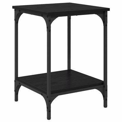 Salontafel Zwart Eiken 40 x 40 x 55 cm Bewerkt hout