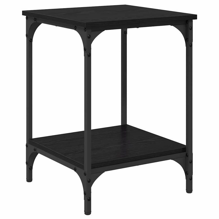 Salontafel Zwart Eiken 40 x 40 x 55 cm Bewerkt hout