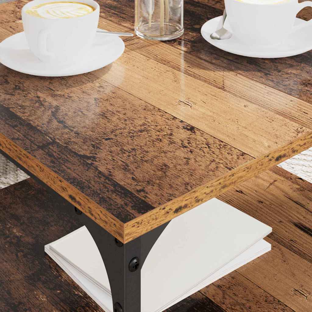 Salontafel Oud Hout 55 x 55 x 40 cm Bewerkt hout