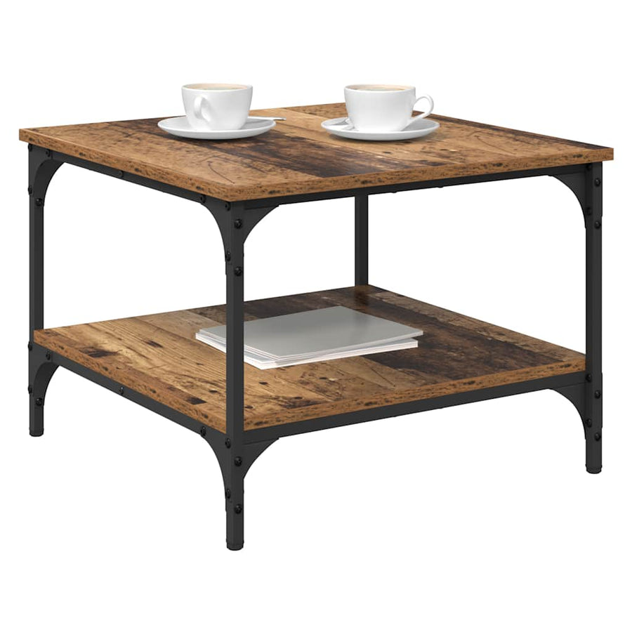 Salontafel Oud Hout 55 x 55 x 40 cm Bewerkt hout