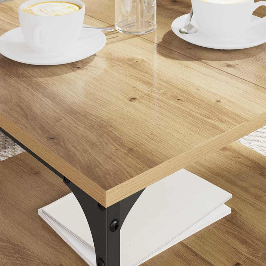 Salontafel Artisan Eiken 55 x 55 x 40 cm Bewerkt hout