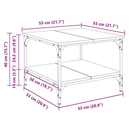 Salontafel Artisan Eiken 55 x 55 x 40 cm Bewerkt hout