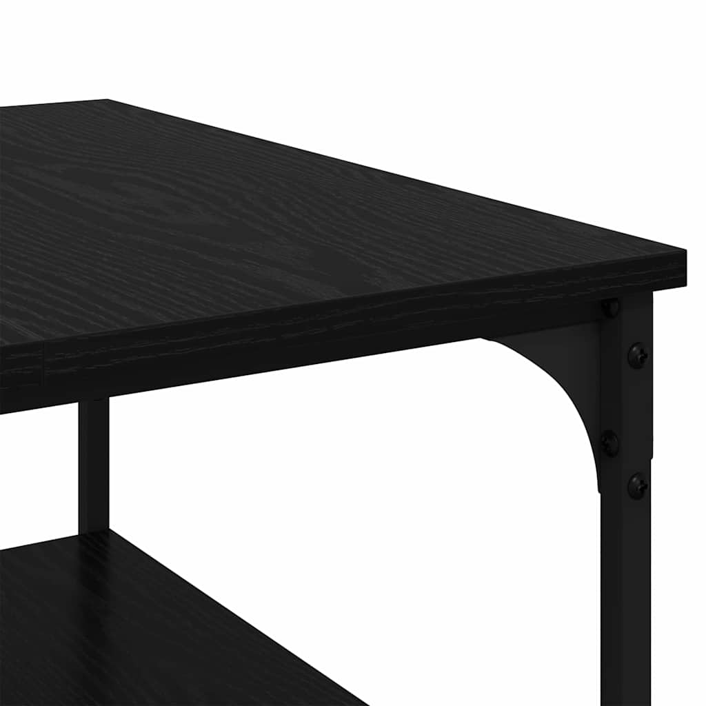 Salontafel Zwart Eiken 55 x 55 x 40 cm Bewerkt hout