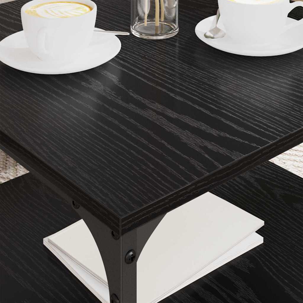 Salontafel Zwart Eiken 55 x 55 x 40 cm Bewerkt hout