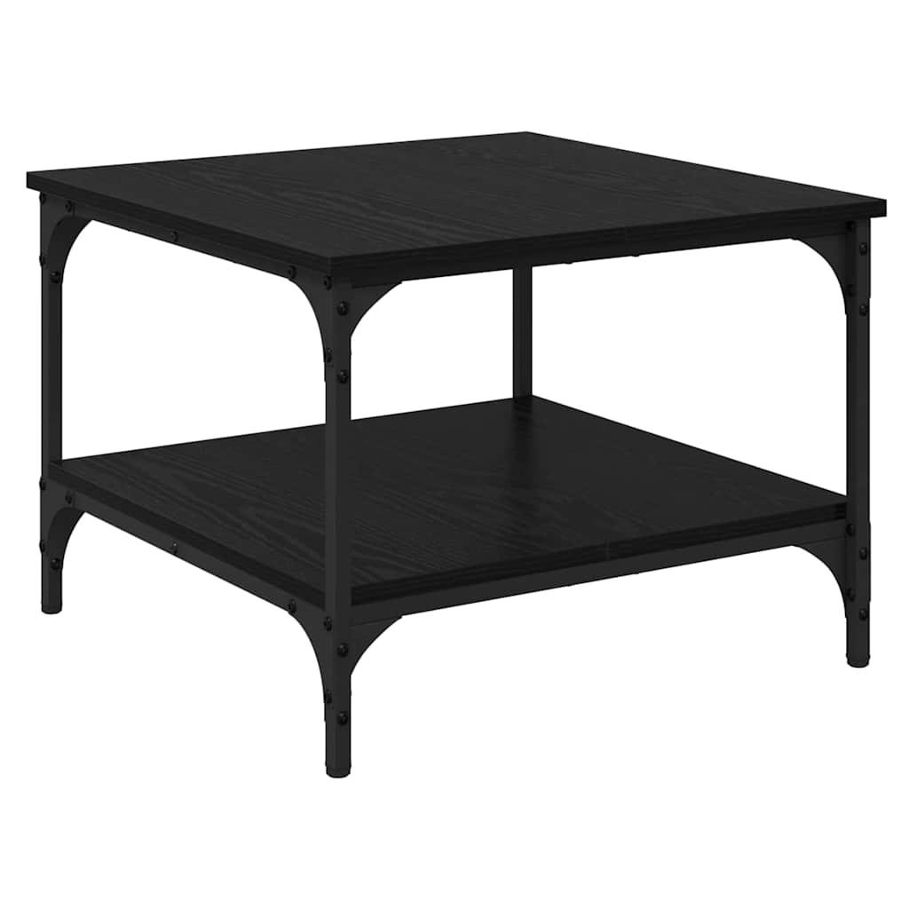 Salontafel Zwart Eiken 55 x 55 x 40 cm Bewerkt hout