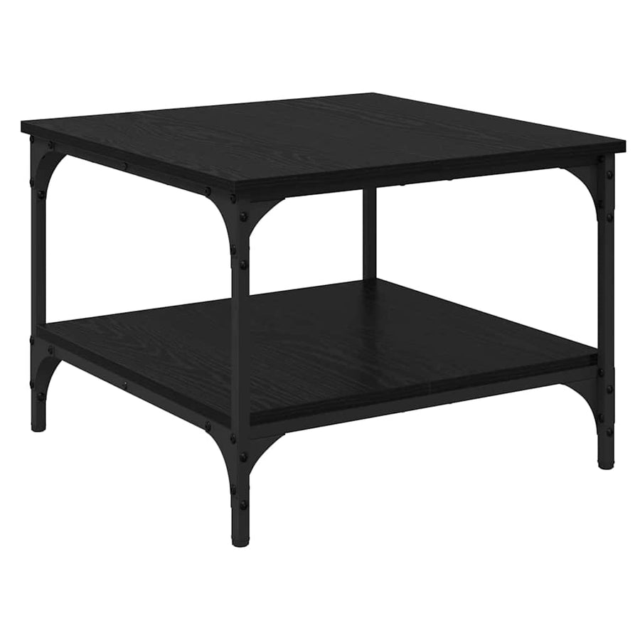 Salontafel Zwart Eiken 55 x 55 x 40 cm Bewerkt hout