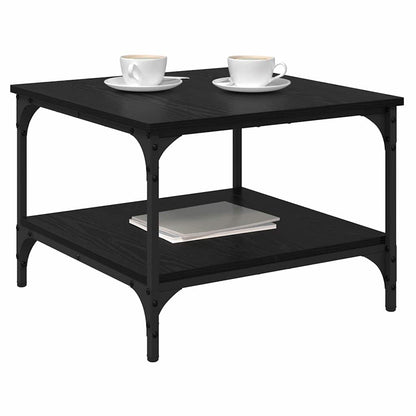 Salontafel Zwart Eiken 55 x 55 x 40 cm Bewerkt hout