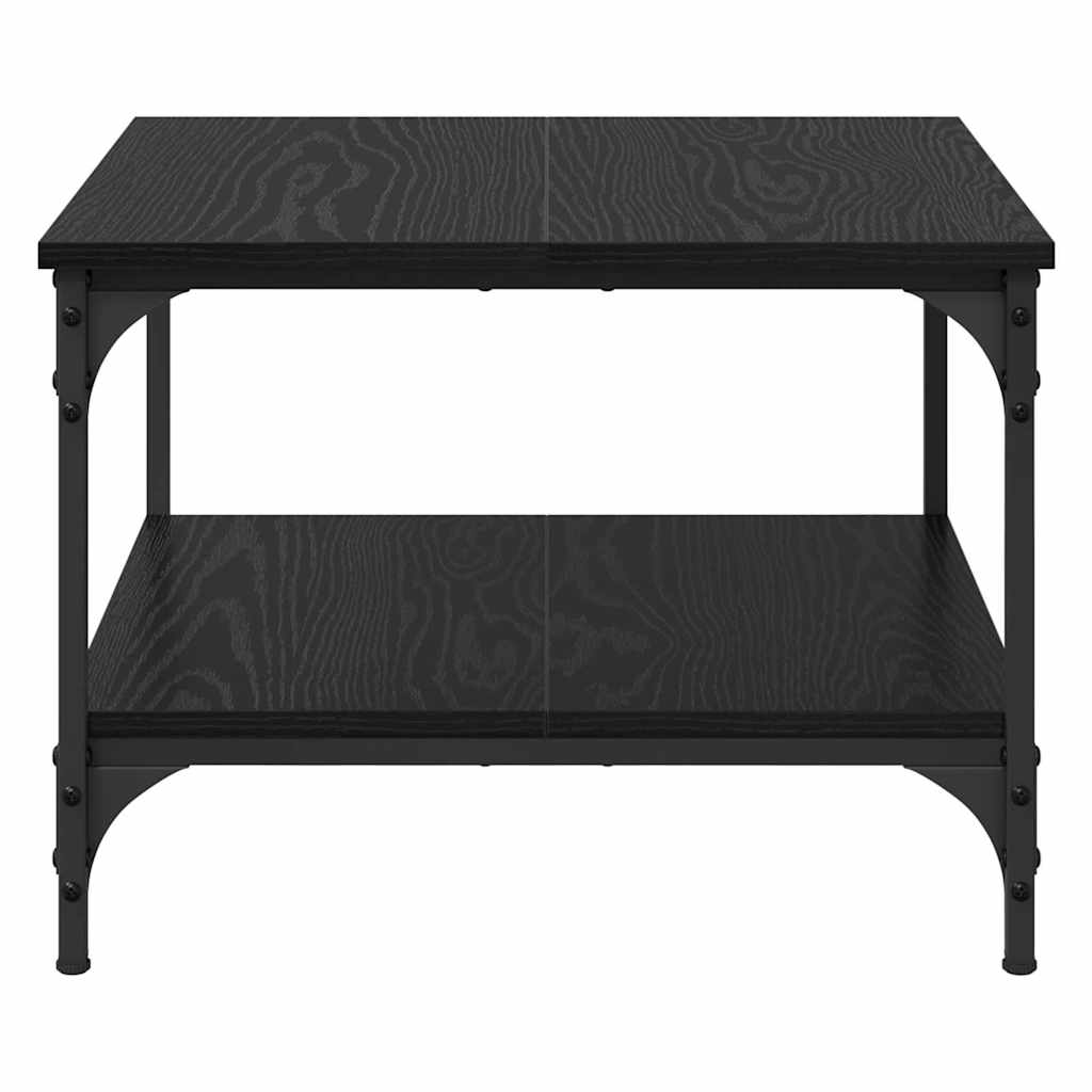 Salontafel Zwart Eiken 55 x 55 x 40 cm Bewerkt hout