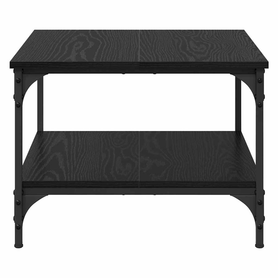 Salontafel Zwart Eiken 55 x 55 x 40 cm Bewerkt hout