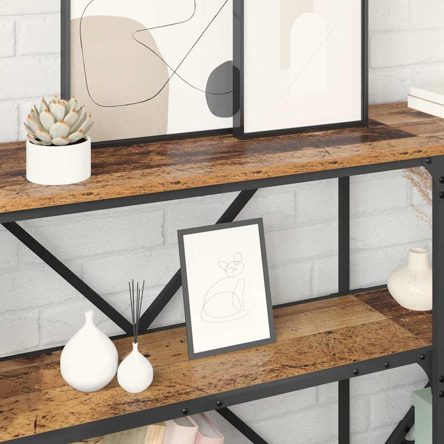 Wandtafel met plank Oud Hout 160 x 30 x 75 cm Bewerkt hout