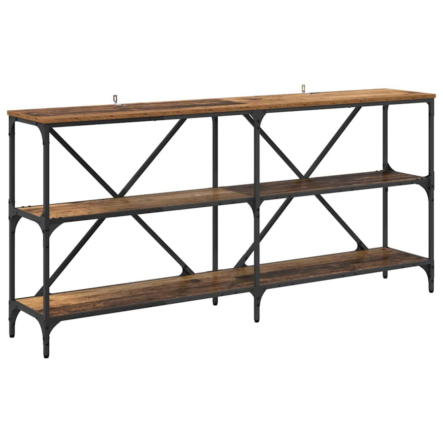 Wandtafel met plank Oud Hout 160 x 30 x 75 cm Bewerkt hout