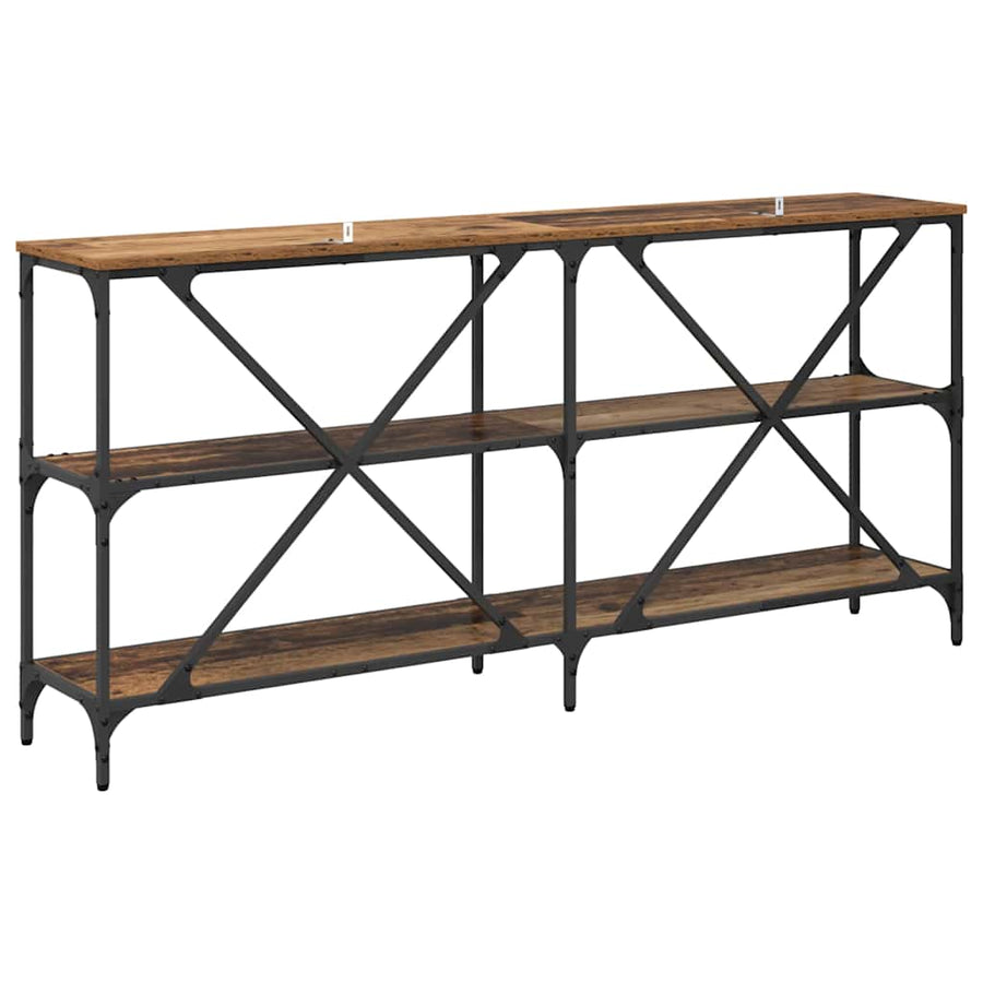 Wandtafel met plank Oud Hout 160 x 30 x 75 cm Bewerkt hout