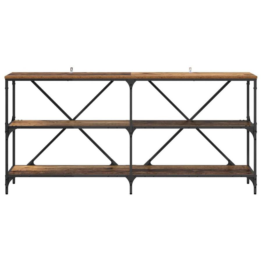 Wandtafel met plank Oud Hout 160 x 30 x 75 cm Bewerkt hout