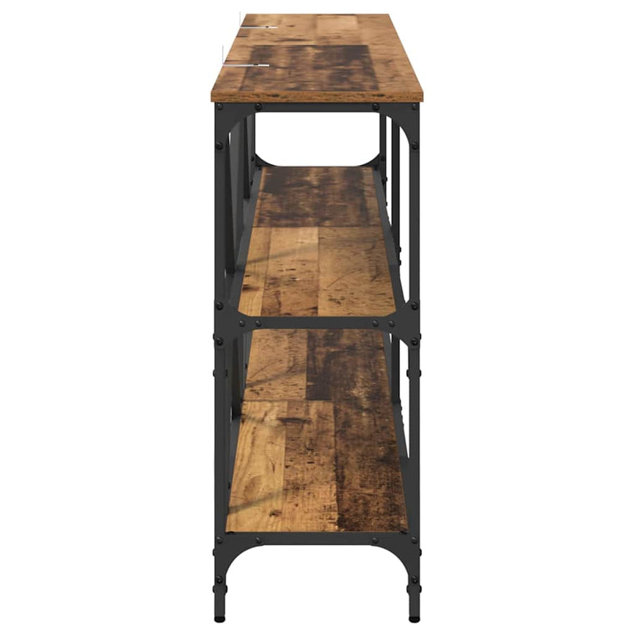 Wandtafel met plank Oud Hout 160 x 30 x 75 cm Bewerkt hout