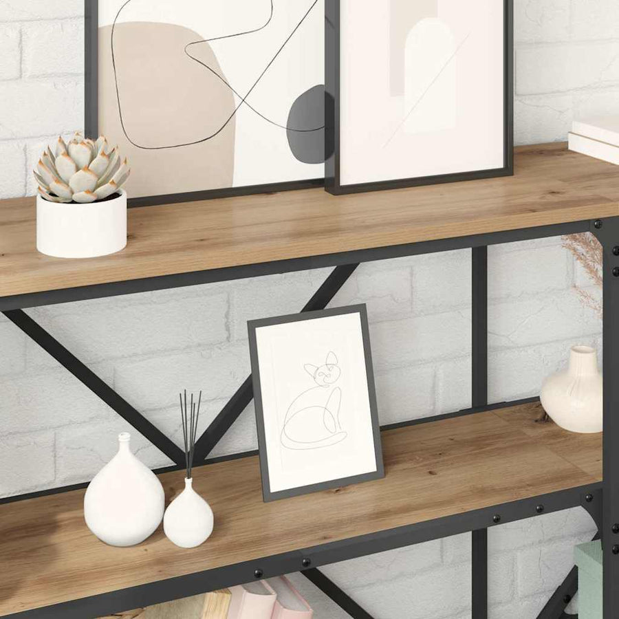 Wandtafel met plank Artisan Eiken 160 x 30 x 75 cm Bewerkt hout