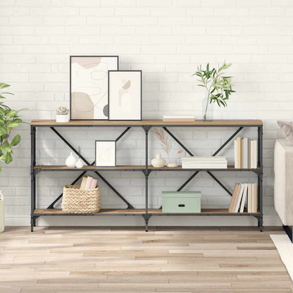 Wandtafel met plank Artisan Eiken 160 x 30 x 75 cm Bewerkt hout