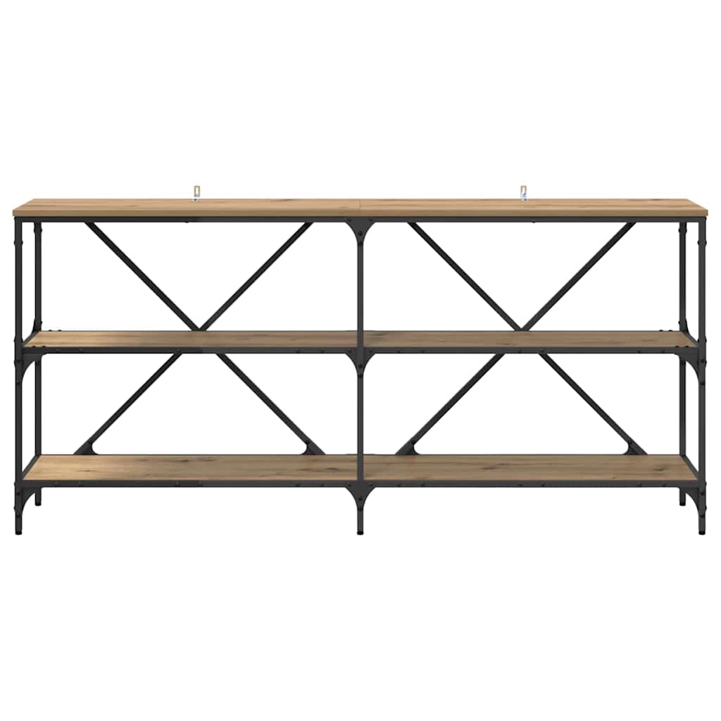 Wandtafel met plank Artisan Eiken 160 x 30 x 75 cm Bewerkt hout