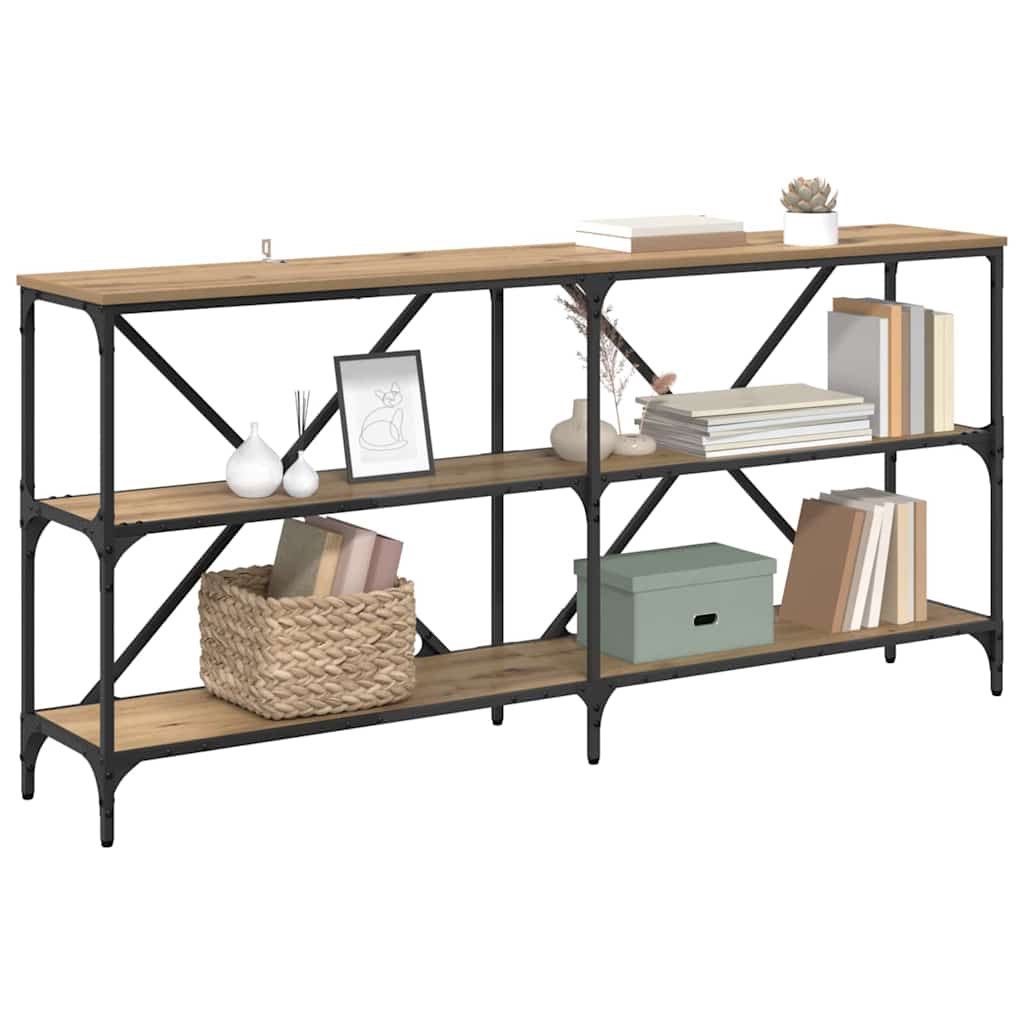 Wandtafel met plank Artisan Eiken 160 x 30 x 75 cm Bewerkt hout