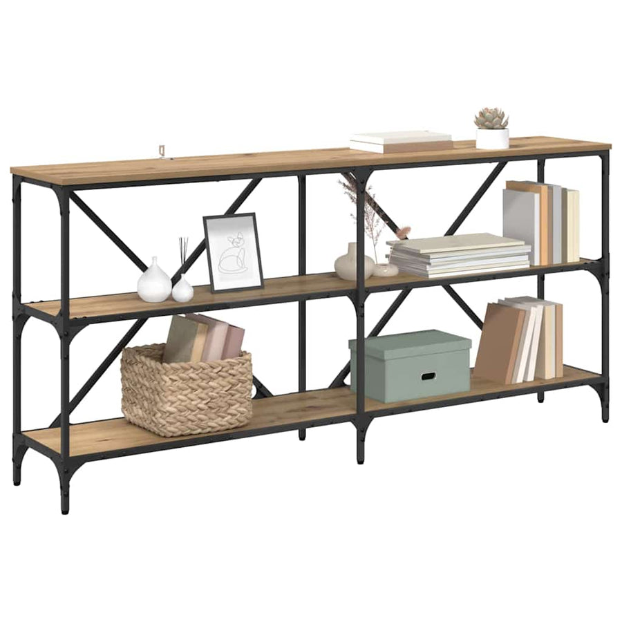 Wandtafel met plank Artisan Eiken 160 x 30 x 75 cm Bewerkt hout