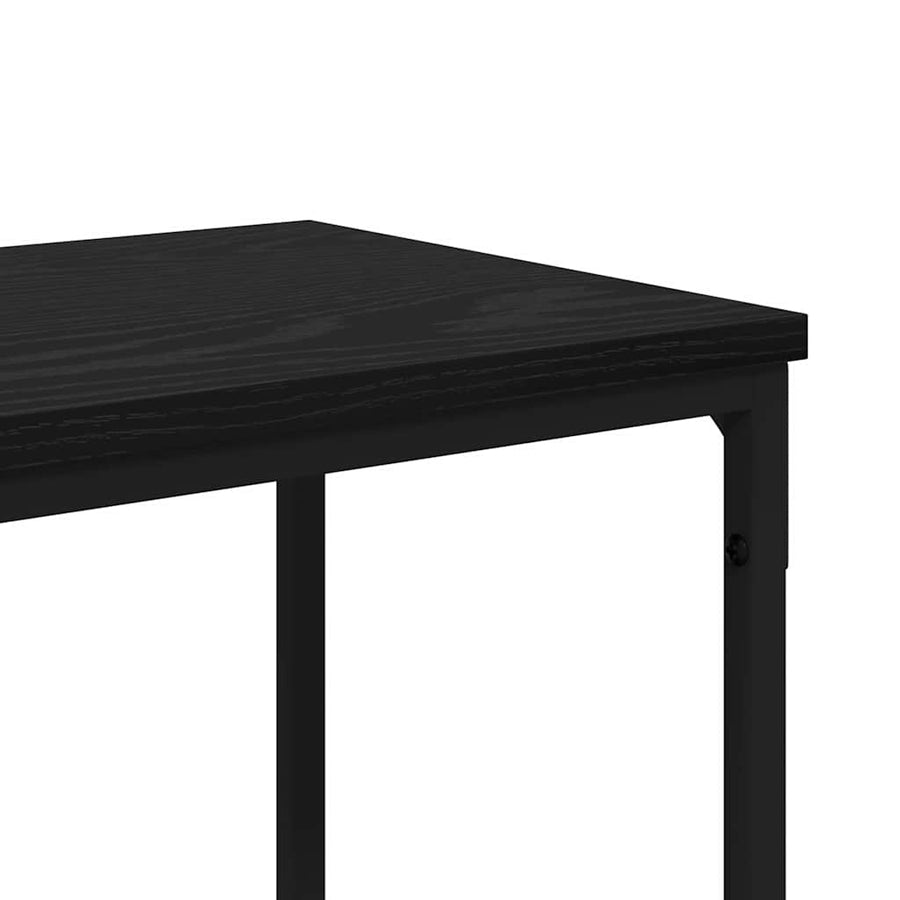 Wandtafel met plank Zwart Eiken 160 x 30 x 75 cm Bewerkt hout