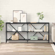 Wandtafel met plank 160x30x75 cm zwart eiken