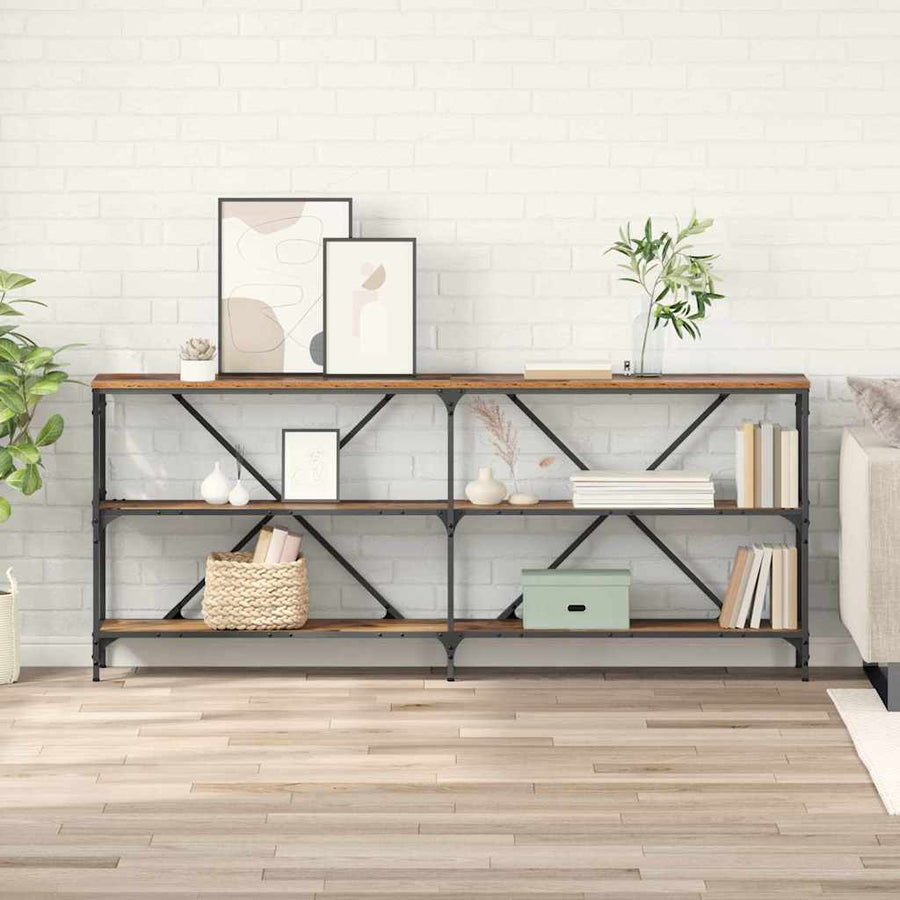 Wandtafel met plank met opslag Oud Hout 180 x 30 x 75 cm