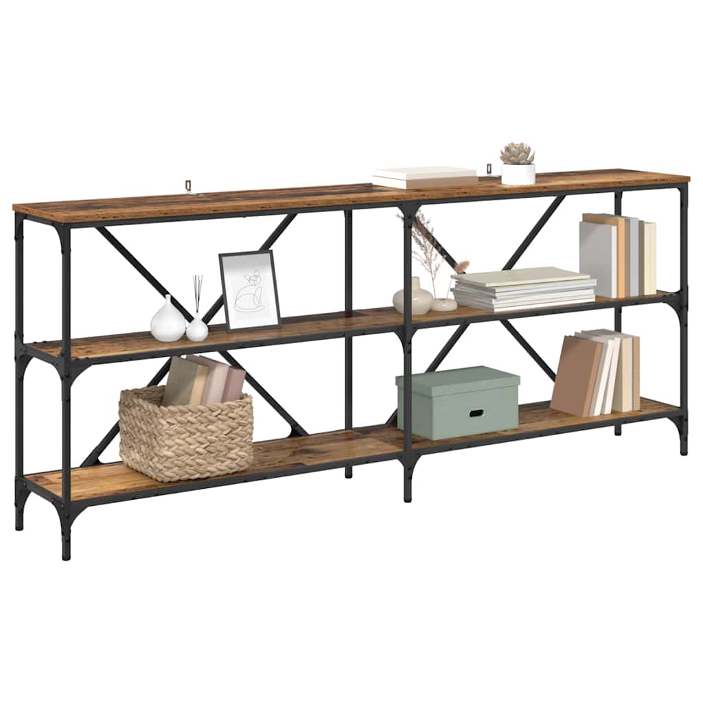 Wandtafel met plank met opslag Oud Hout 180 x 30 x 75 cm