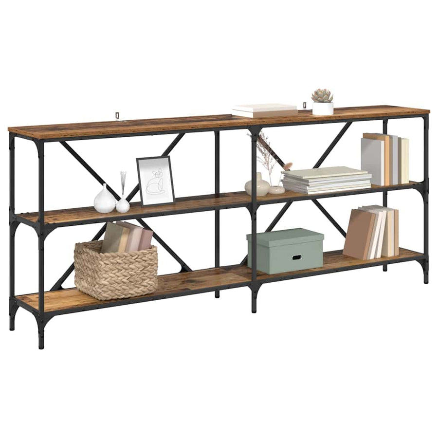 Wandtafel met plank met opslag Oud Hout 180 x 30 x 75 cm