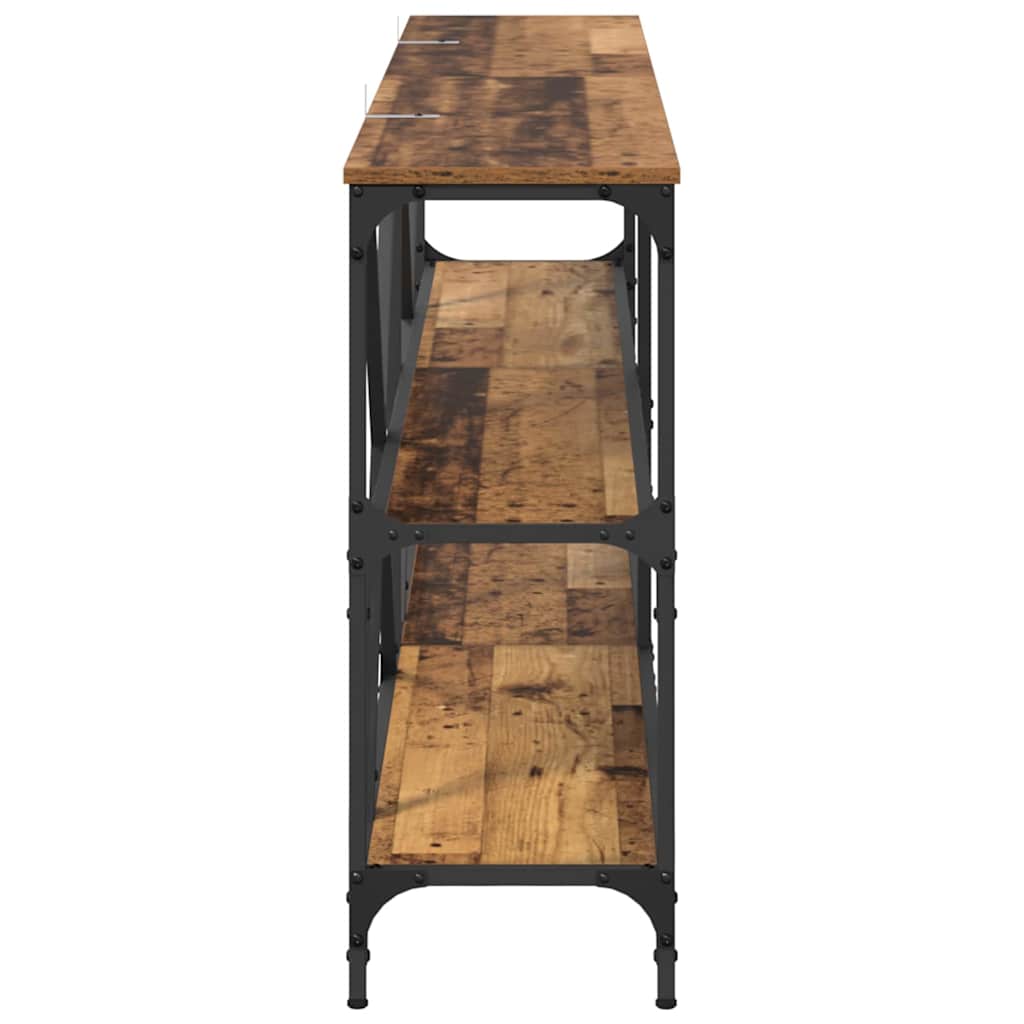 Wandtafel met plank met opslag Oud Hout 180 x 30 x 75 cm