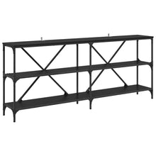 Wandtafel met plank met opslag Zwart Eiken 180 x 30 x 75 cm