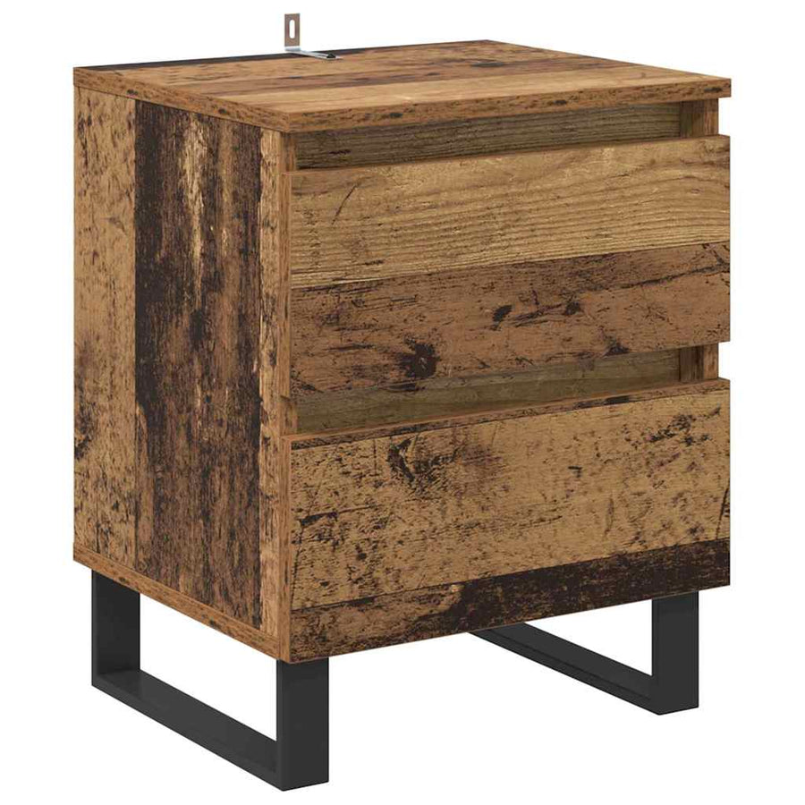 Nachtkastje met lade Oudhout 40 x 35 x 50 cm Bewerkt hout
