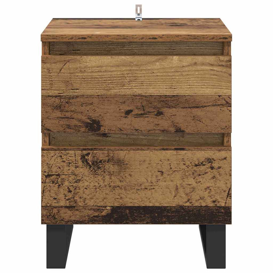 Nachtkastje met lade Oudhout 40 x 35 x 50 cm Bewerkt hout