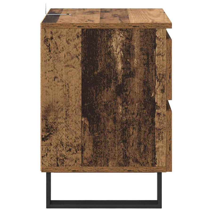 Nachtkastje met lade Oudhout 40 x 35 x 50 cm Bewerkt hout