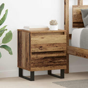 Nachtkastje 40x35x50 cm bewerkt hout set van 2