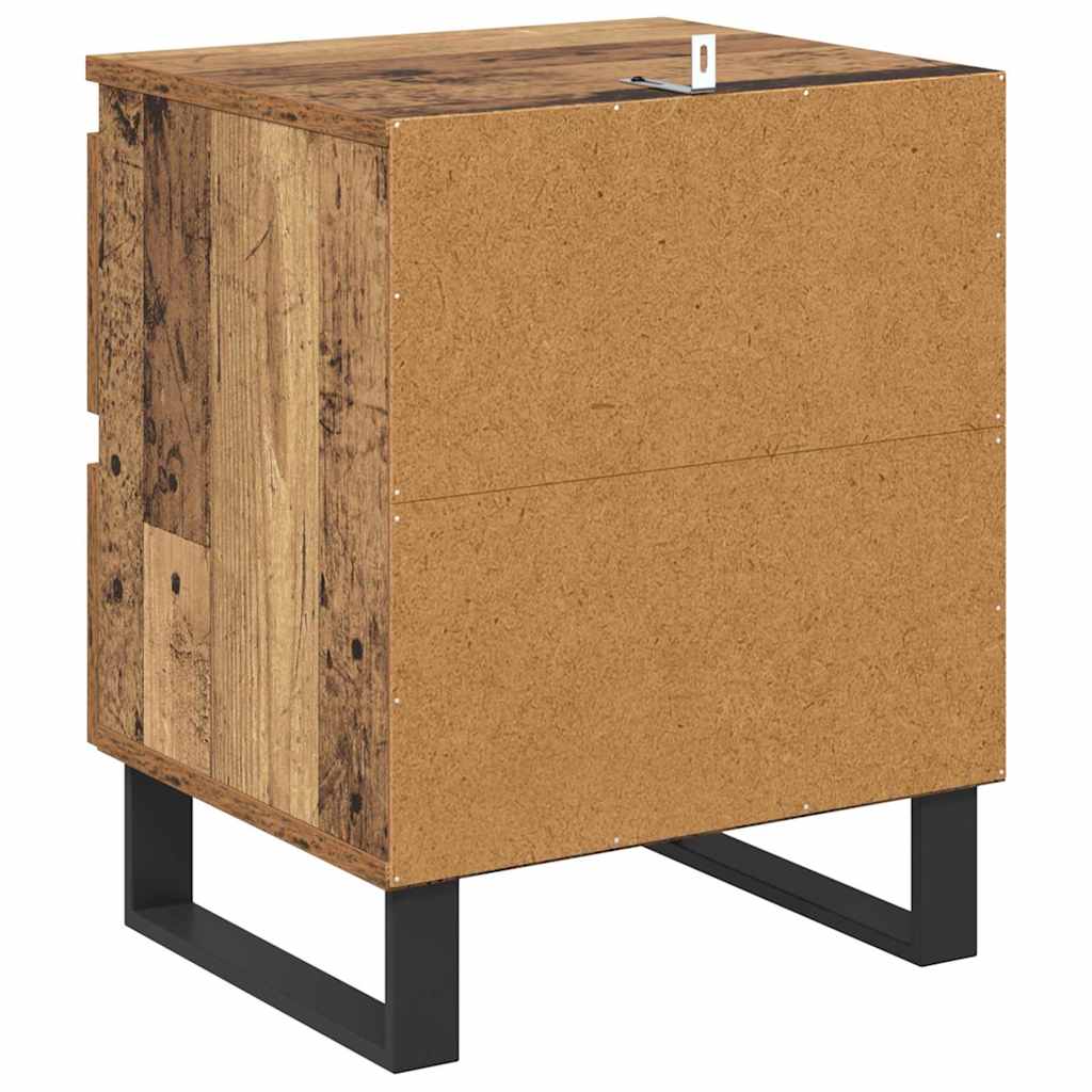 Nachtkastje met lade 2 pcs Oudhout 40 x 35 x 50 cm Bewerkt hout