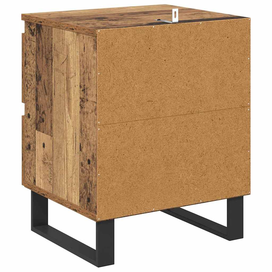 Nachtkastje met lade 2 pcs Oudhout 40 x 35 x 50 cm Bewerkt hout