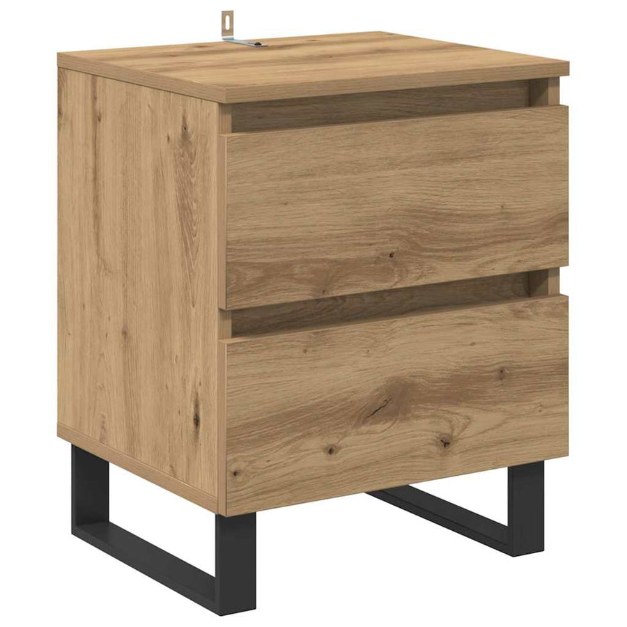 Nachtkastje met lade Artisan Eiken 40 x 35 x 50 cm Bewerkt hout