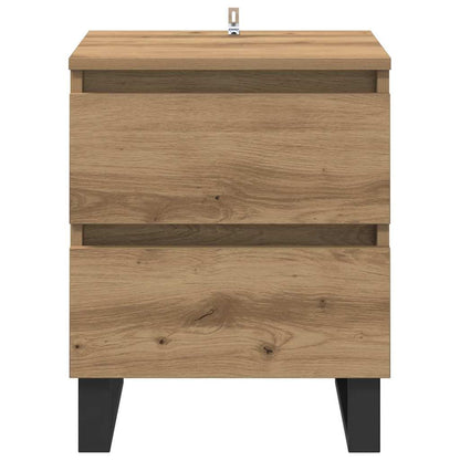 Nachtkastje met lade Artisan Eiken 40 x 35 x 50 cm Bewerkt hout