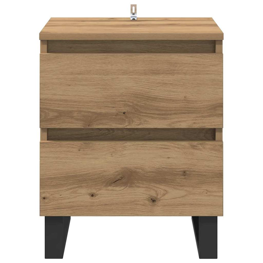 Nachtkastje met lade Artisan Eiken 40 x 35 x 50 cm Bewerkt hout