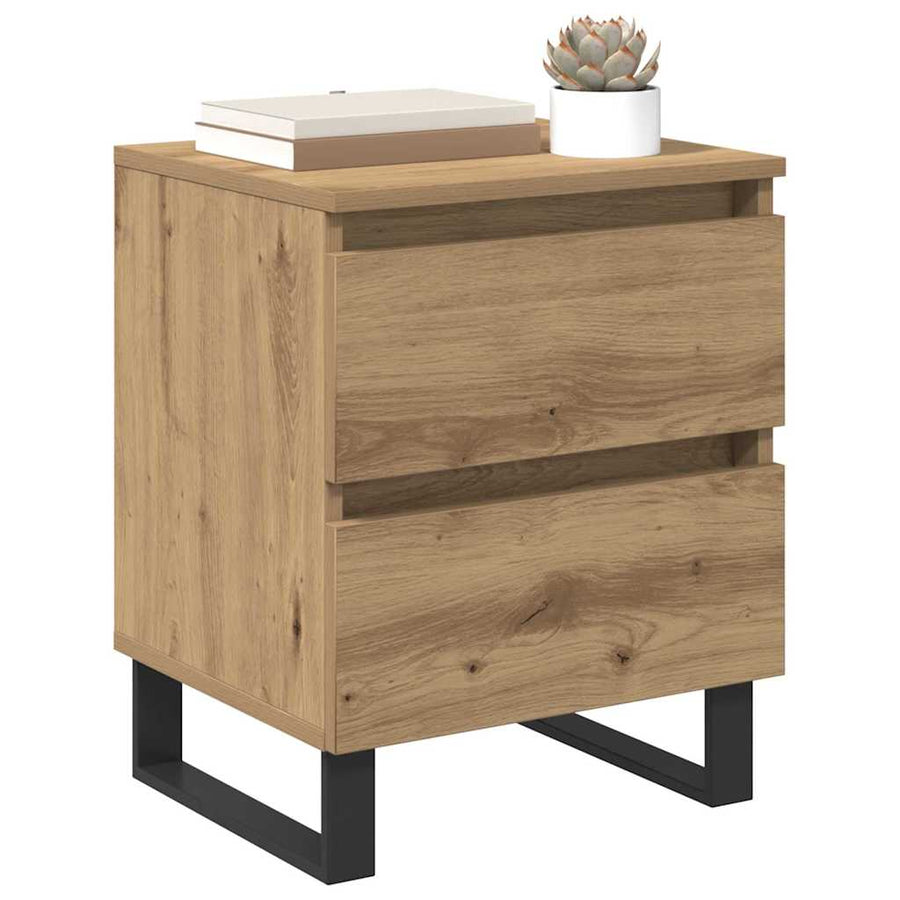 Nachtkastje met lade Artisan Eiken 40 x 35 x 50 cm Bewerkt hout