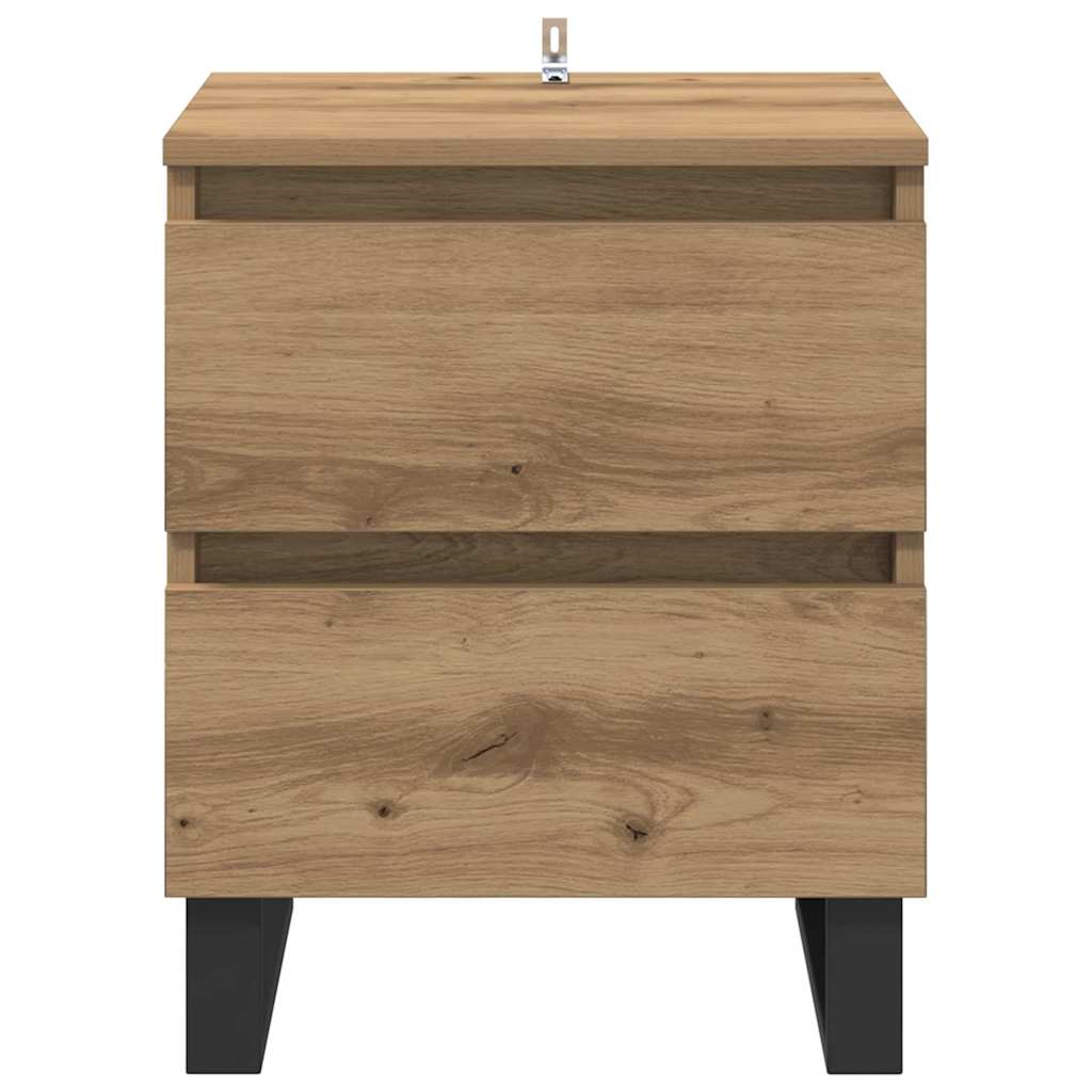 Nachtkastje 2 pcs Artisan Eiken 40 x 35 x 50 cm Bewerkt hout