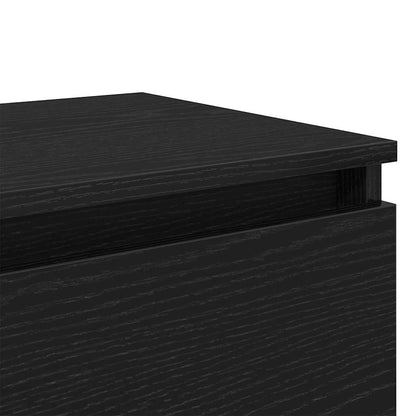 Nachtkastje met lade Zwart eiken 40 x 35 x 50 cm Bewerkt hout