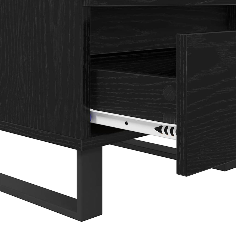 Nachtkastje 2 pcs Zwart Eiken 40 x 35 x 50 cm Bewerkt hout