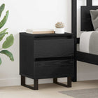 Nachtkastjes set 2 stuks zwart eiken 40x35x50 cm