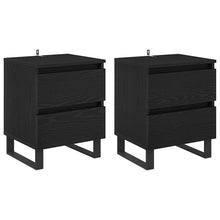 Nachtkastje 2 pcs Zwart Eiken 40 x 35 x 50 cm Bewerkt hout