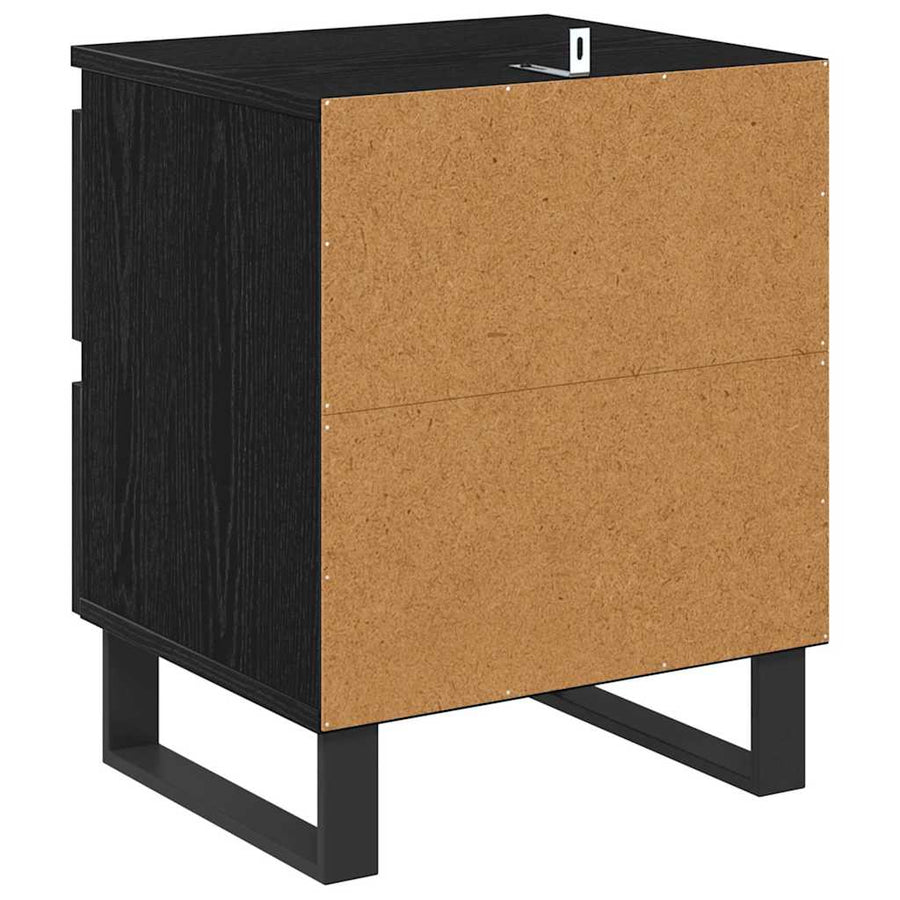 Nachtkastje 2 pcs Zwart Eiken 40 x 35 x 50 cm Bewerkt hout