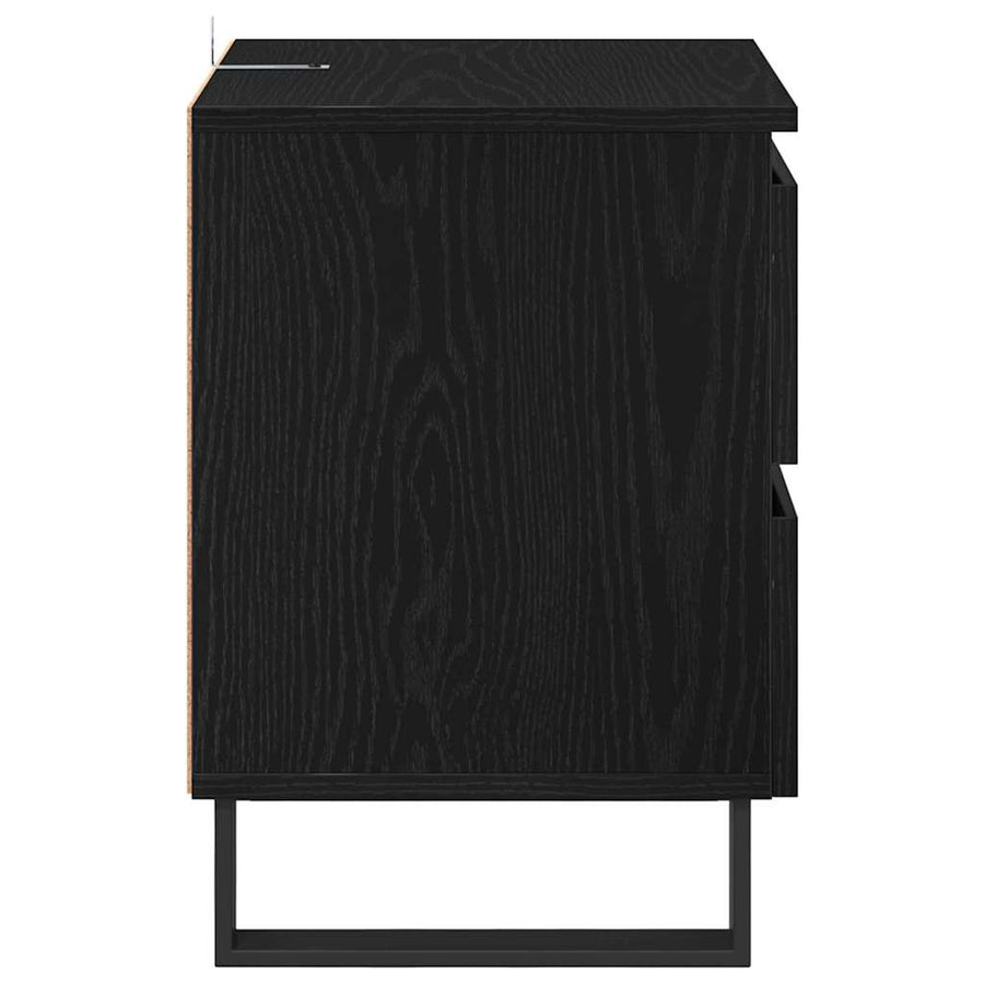 Nachtkastje 2 pcs Zwart Eiken 40 x 35 x 50 cm Bewerkt hout