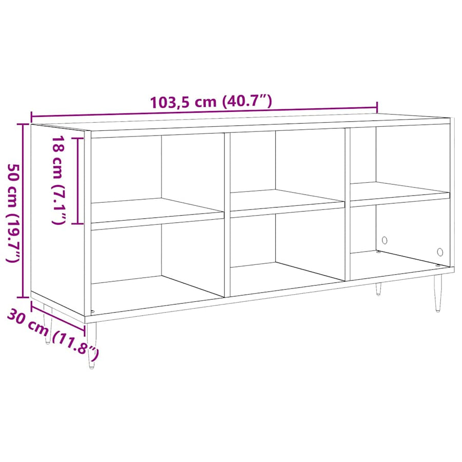 TV-kast Oud Hout 103,5 x 30 x 50 cm Bewerkt hout